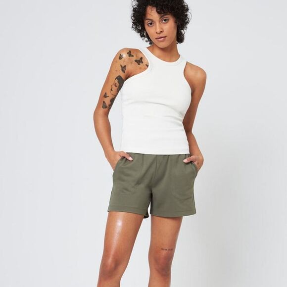 NWT MPG Sport Poise High Neck Ribbed Tank Top in Shale - Picture 16 of 16